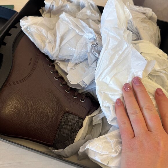 Coach Citysole Monogram Signature Work Boot – Grained Leather Side Zip - Picture 2 of 6